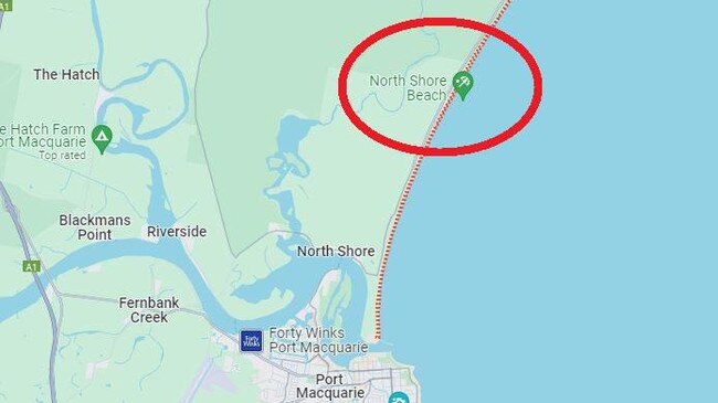 North Shore Beach, near Port Macquarie. Picture: Google Maps