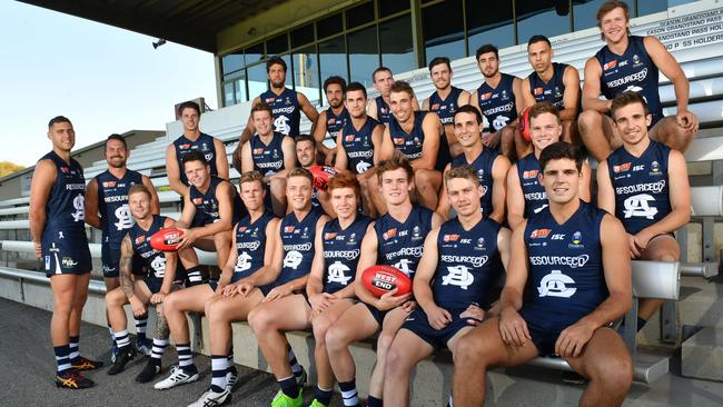 South Adelaide players in a pre-season shot at Hickinbotham Oval, Noarlunga earlier this year.