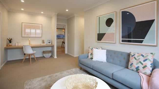 The activity room has a walk-in storage space.