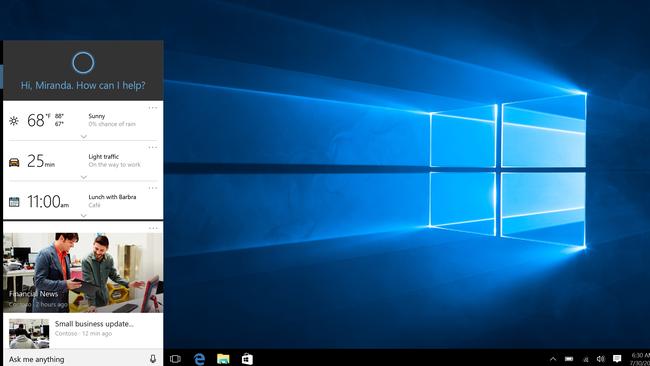 Cortana will be the built-in personal assistant in Windows 10.