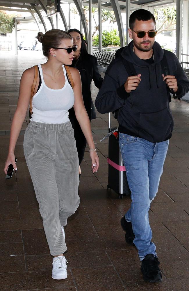 Scott Disick and Sophia Richie in Sydney today. Picture: Jonathan Ng