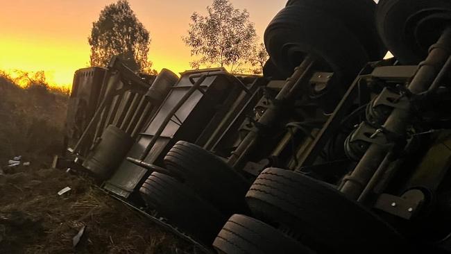 A 64-year-old truck driver from Laidley died after this crash at Raglan Creek Bridge near Mount Larcom.