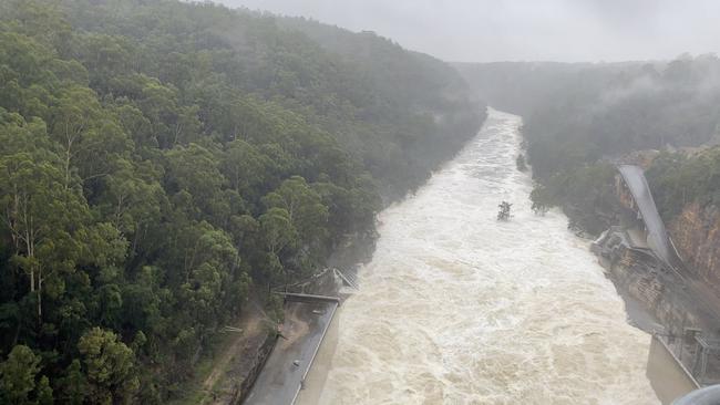 Warragamba spill footage. Picture: Supplied by Water NSW