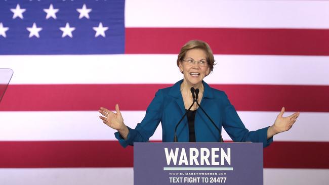 Elizabeth Warren has congratulated Bernie Sanders and Pete Buttigieg. Picture: AFP.