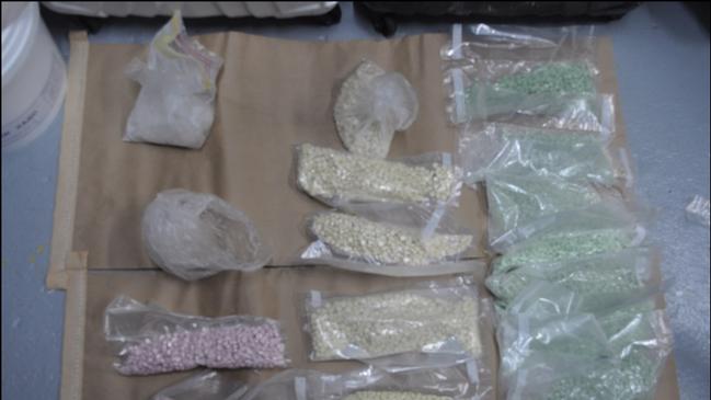 Drugs seized by police at his home in Rozelle. Picture: NSW Police