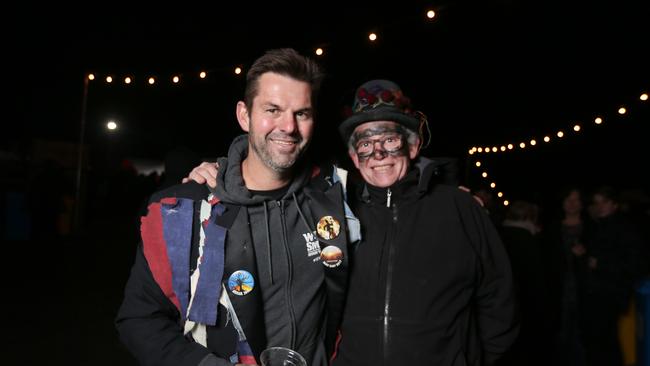 Willie Smiths owner Andrew Smith from Grove, left, and Richard Whiteway from Ranelagh at the Huon Valley Mid-Winter Fest. Picture: PATRICK GEE