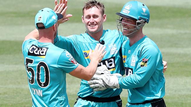 Marnus Laubuschagne laps up the love after spinning the Heat in to the BBL finals (Photo by Sarah Reed/Getty Images)