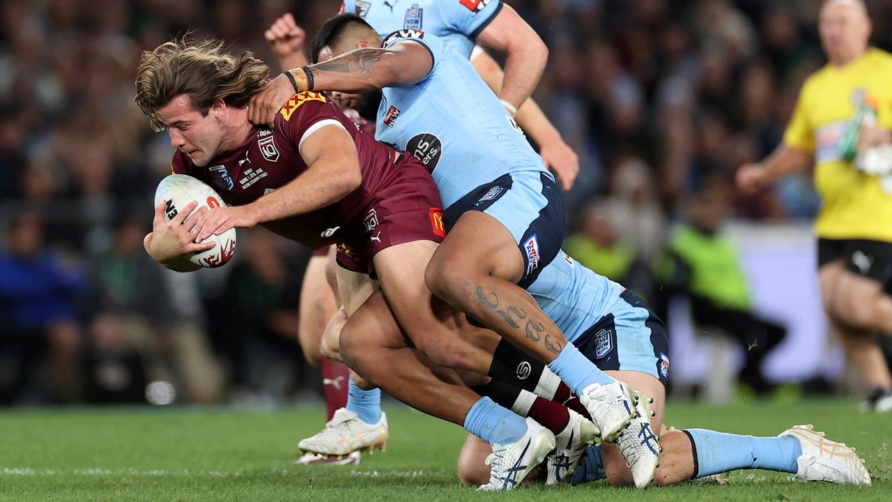 Pat Carrigan was outstanding off the bench for the Maroons. Picture: Cameron Spencer/Getty Images