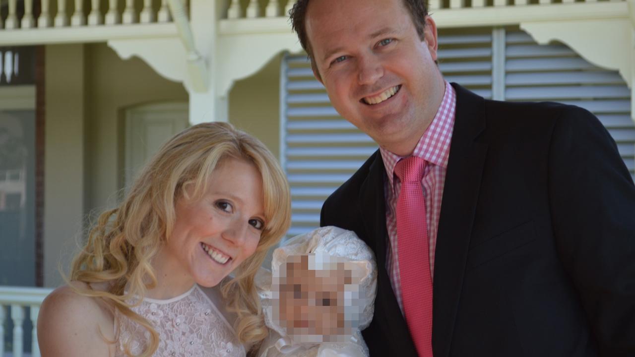 Nikki Webster with her 19-month-old daughter Skylah McMah and estranged husband Matthew McMah. Picture: Supplied.