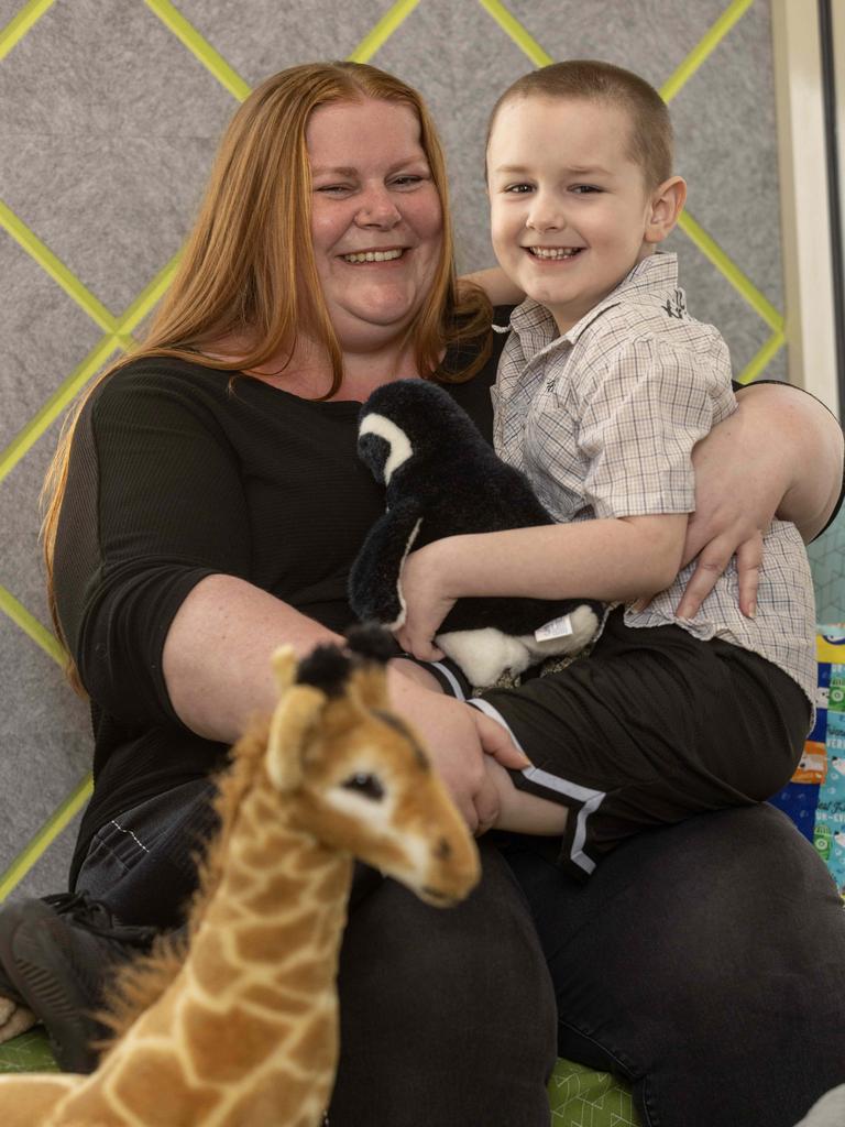 Dustin and his Mum Tina Cole. Picture Kelly Barnes