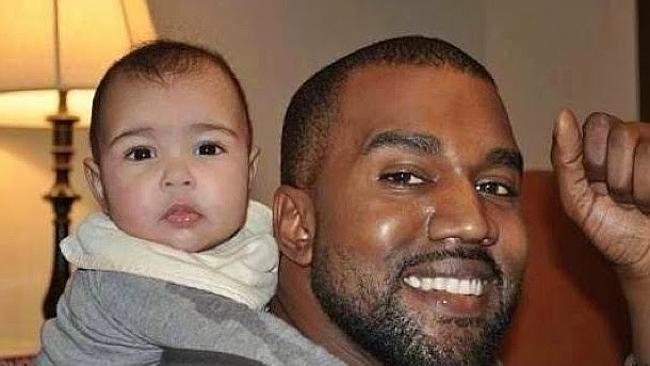 North West and her dad Kanye West. Picture: Supplied 