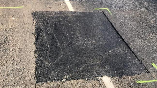 Mornington Peninsula Shire says it has repaired 1000 potholes in August alone, like this one on Point Nepean Road. Picture: supplied