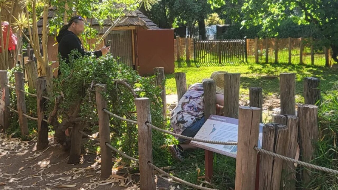 The photo obtained by Yahoo show the family beyond the roped fence.