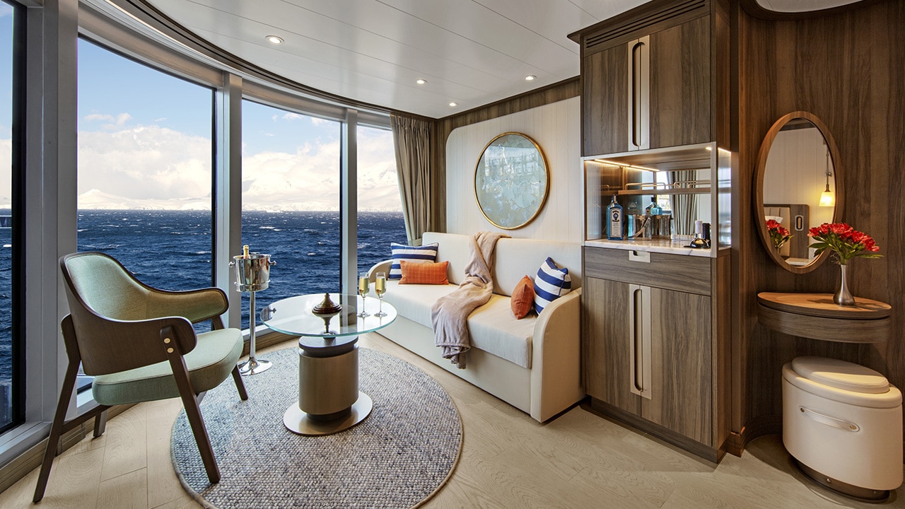Panorama Suite on Seabourn Pursuit.
