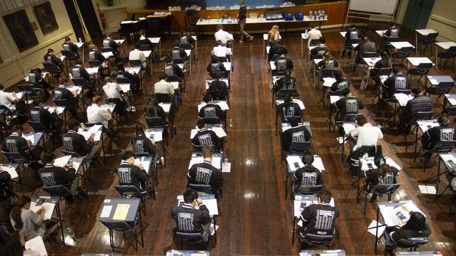 The exam was paused while students were notified of the error. Picture: Brett Hartwig