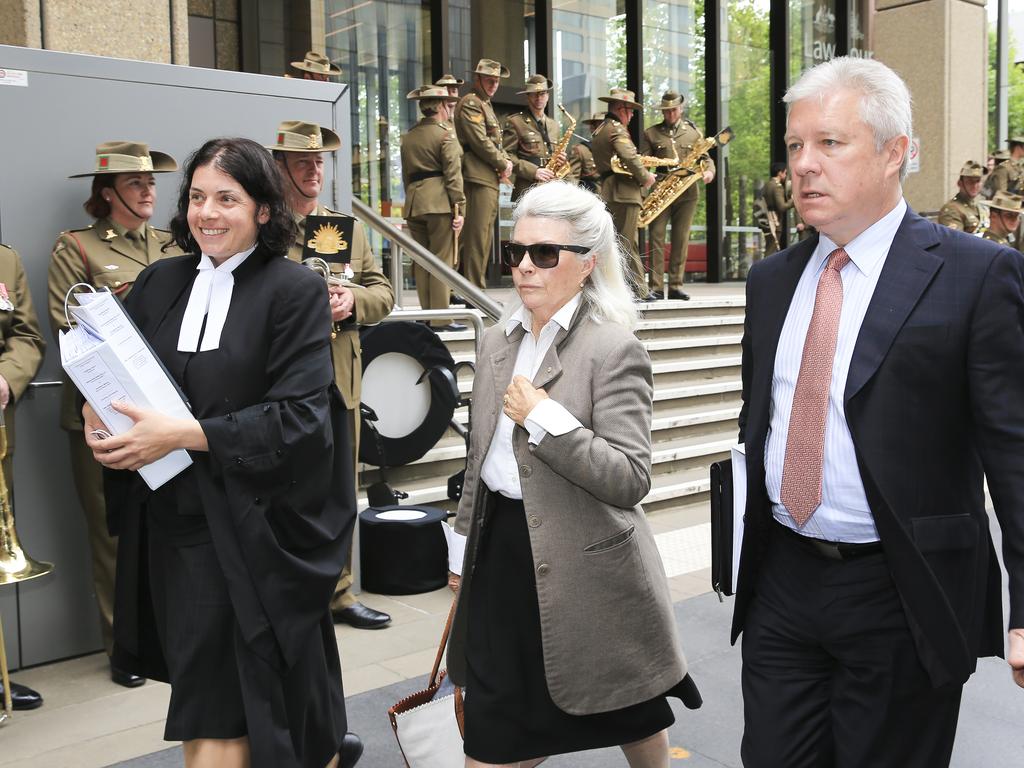 Australian actor Robyn Nevin leaving court on Monday. Picture: Dylan Robinson