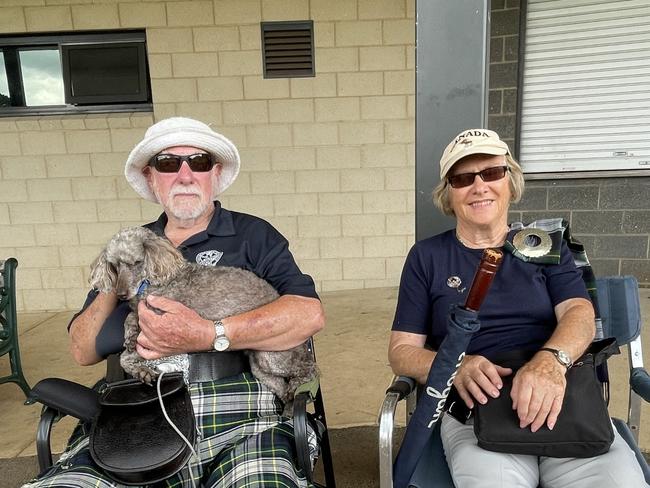 Russ Gittens and Fran Mackay with their dog Molly. Picture: Athos Sirianos