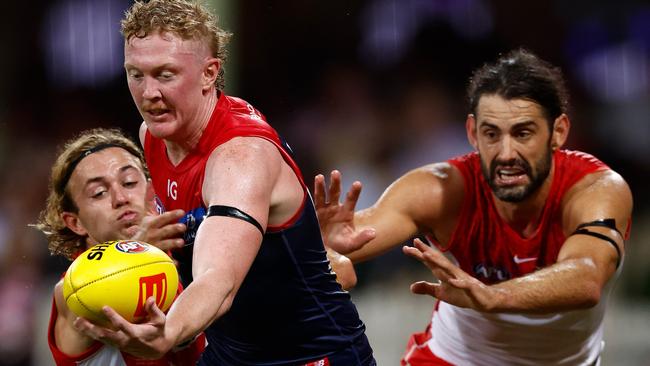 Clayton Oliver is in a good space. Picture: Michael Willson/AFL Photos via Getty Images