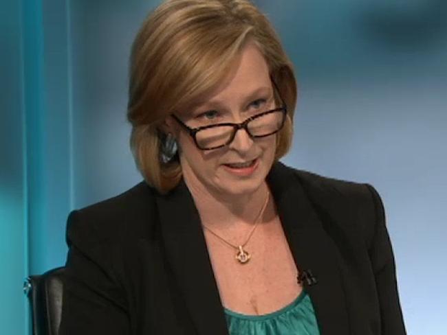 Stills from the ABC's 7.30 program where Leigh Sales interviews