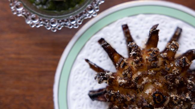 Onion Fritti with creme fraiche and mint jelly. Picture: David Kelly