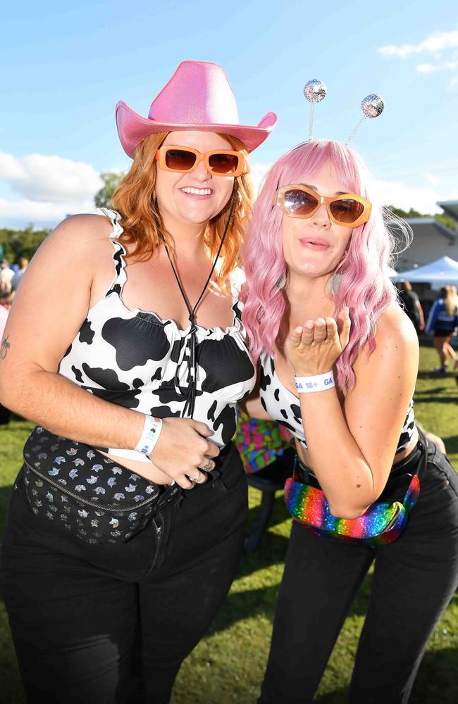 Lauren Bruce and Charlotte Thomson at Groovin the Moo, Sunshine Coast 2023. Picture: Patrick Woods.