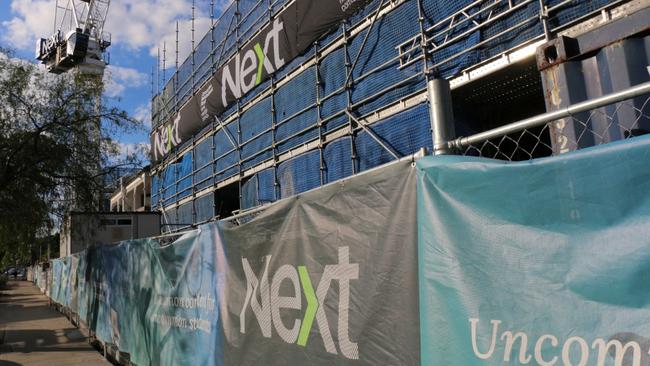 Construction at Next’s $35m student accommodation project in Kensington. Picture: Next Group website