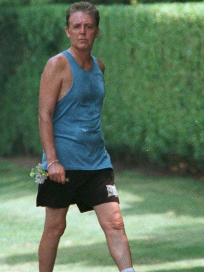 Paul McCartney pictured walking in the Hamptons in 1997. Picture: News Corp