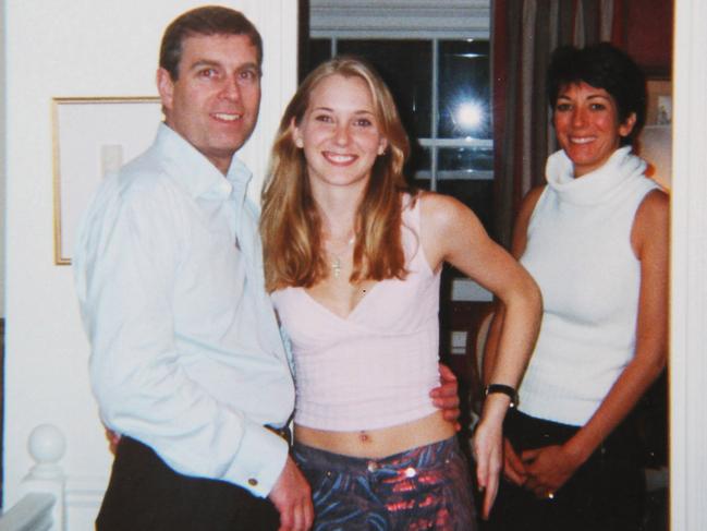 A photograph tendered to the Florida District Court shows Prince Andrew and Virginia Roberts at Ghislaine Maxwell's townhouse in London in 2001.