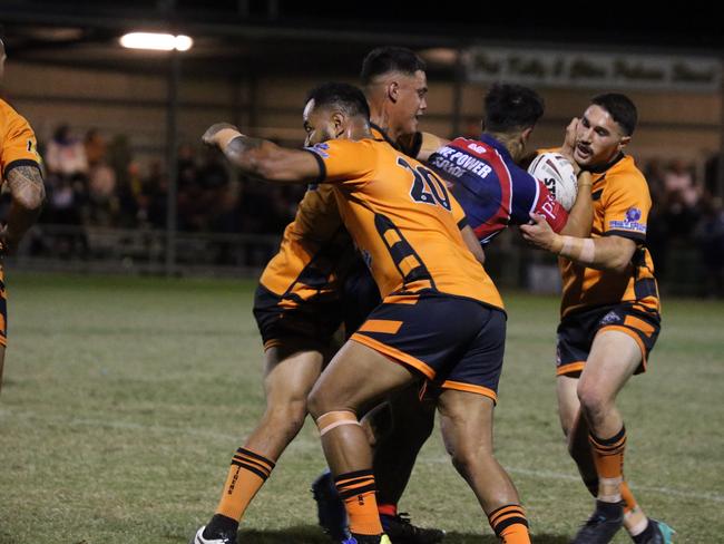 Israel Folau makes his Rugby League Gold Coast debut for Southport Tigers against defending champions Runaway Bay at Owen Park, Southport. Pic Mike Batterham