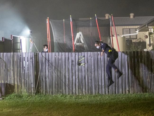 Scene of a siege and house fire in Kirsten Close, Gracemere, on March 19, 2022.