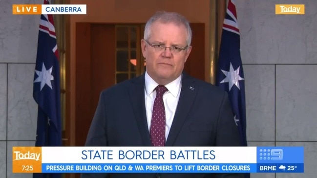 PM slams premiers for closing borders (Today Show)