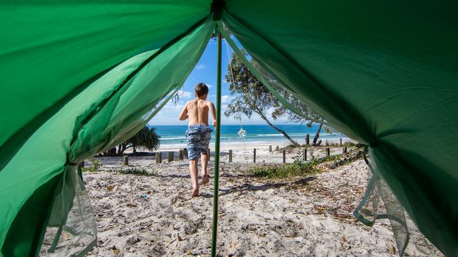 Camping at Bribie Island. Photo: Dominika Lis.