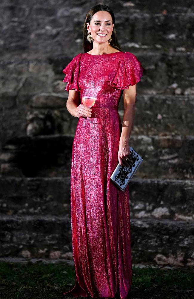 Catherine, Duchess of Cambridge attends a special reception hosted by the Governor General of Belize in celebration of Her Majesty The Queen’s Platinum Jubilee. Picture: Jane Barlow/Getty Images