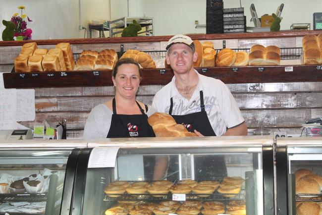 READY TO GO: Kristopher and Fiona Fox, along with Rebecca Schroder, are the owners of Stanthorpe's new bakery Foxy's. Photo: Hayden Smith / Stanthorpe Border Post. Picture: Hayden Smith