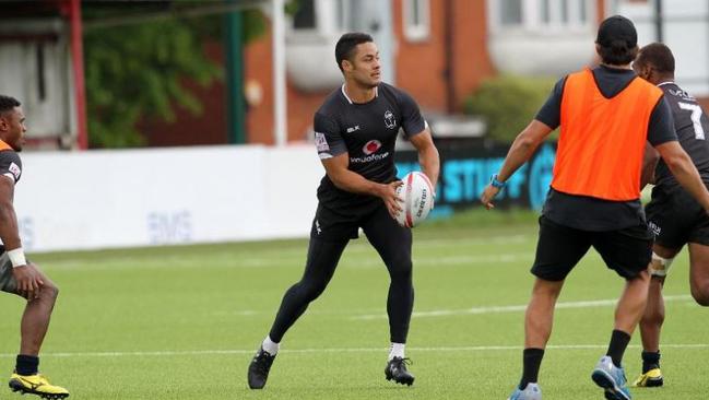 Jarryd Hayne trains with Fiji ahead of the HSBC London Sevens Series. Picture: Martin Seras Lima