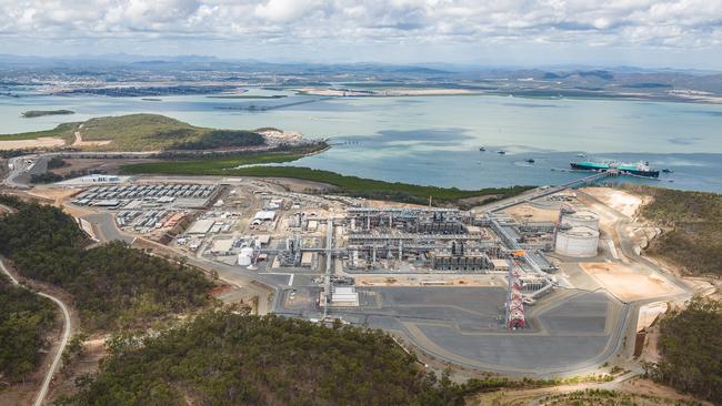 Liquefied Natural Gas ship Seri Bakti departs Santos' Gladstone LNG project on Queensland's Curtis Island.