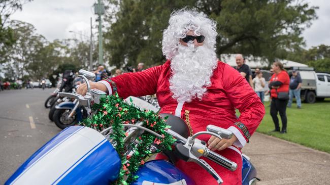 Riding from Withcott, Nathan Sayers is ready to join the Downs Motorcycle Sport Club 2024 toy run. Sunday, December 15, 2024. Picture: Christine Schindler