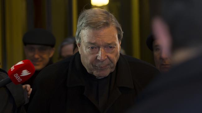 Cardinal Pell leaves Hotel Quirinale, Rome, after giving evidence early yesterday. Picture: David Mirzoeff