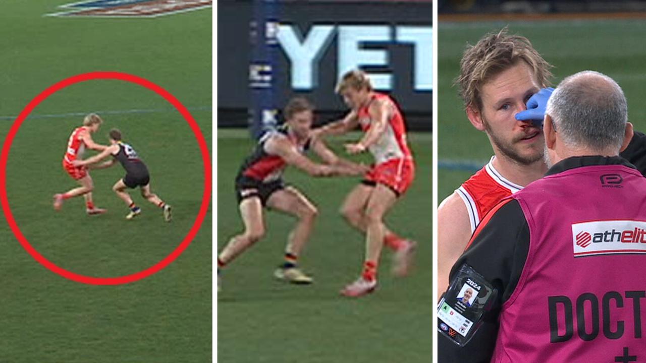 Isaac Heeney gave Jimmy Webster a bloody nose after this incident.