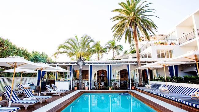 Brisbane’s Bickle sisters, working with architect Virginia Kerridge, reimagined the property as a kind of laid-back European beach club. Picture: Kara Roselund