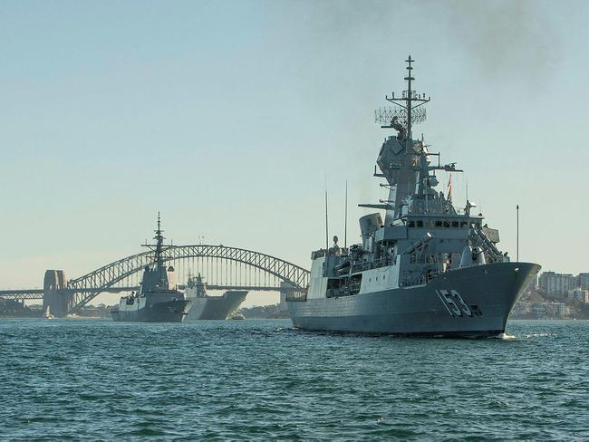A ship leaves Sydney harbour