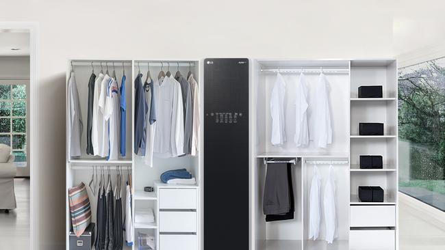 The LG Styler Steam Clothing Care System maintains a polished wardrobe.