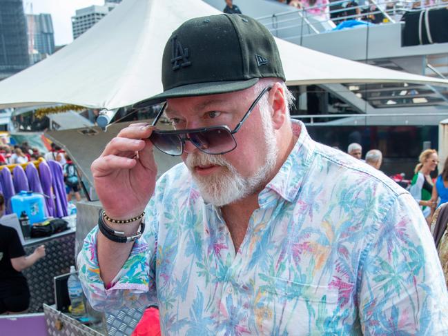 Kyle Sandilands Departing A Super Yacht In Sydney Harbour After Celebrating Jackie OÃs Birthday, Saturday 17th February Picture: Thomas Lisson