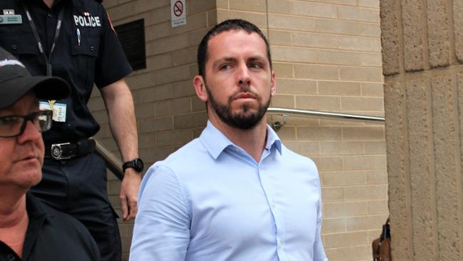 Constable Zach Rolfe outside the Alice Springs Local Court on November 16 for an inquest into the death of Kumanjayi Walker. Picture: Jason Walls