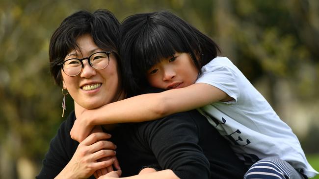 Jung Yoon and her daughter Joanne who inspired her to create a book on inclusion and diversity. Picture: AAP/Keryn Stevens