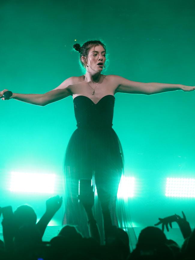 Lorde performs her Melodrama World Tour at Brisbane Riverstage, on Thursday, November 23rd 2017. AAP Image/Steve Pohlner