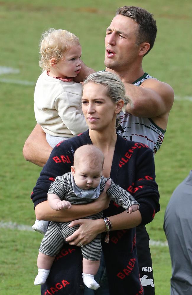 The family together at Redfern Oval in March. Picture: Richard Dobson