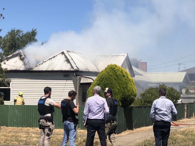 Police at the Hertford St house fire.