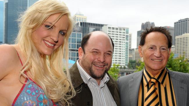 Brynne and Geoffrey Edelsten with Seinfeld’s Jason Alexander. (Picture: Supplied)