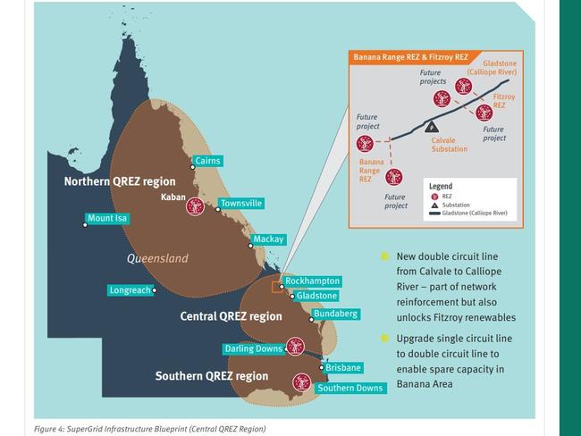 The SuperGrid Infrastructure Blueprint for the Central Queensland Renewable Energy Zone. Picture: CWQIP